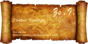Zsebe Ibolya névjegykártya